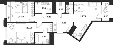 2-к кв. Тульская область, Тула ул. Болотникова, 4 (87.22 м)
