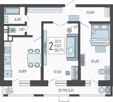 2-к кв. Краснодарский край, Краснодар 9-й километр мкр, ул. ...