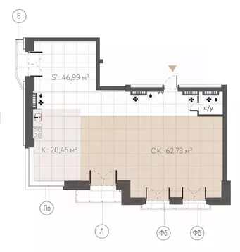 Свободной планировки кв. Иркутская область, Иркутск ул. Сурикова, 21А ...