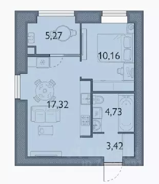 1-к кв. Брянская область, Брянский район, пос. Мичуринский, ...