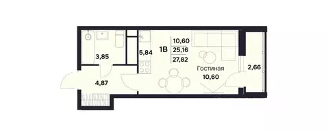 Студия Пензенская область, Пенза проезд Электрический, 7к1 (28.0 м)