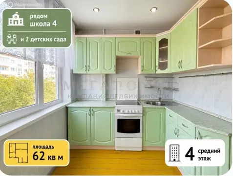 3-комнатная квартира: Миасс, улица Победы, 24 (61.8 м)