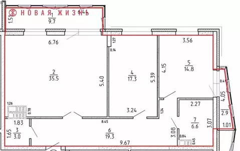 3-к кв. Самарская область, Самара проезд 4-й, 8А (109.1 м)