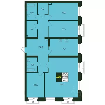 4-к кв. Чувашия, Чебоксары просп. Чебоксарский, 47 (164.6 м)