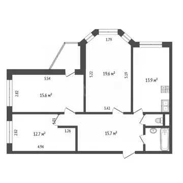 3-к кв. Ярославская область, Ярославль ул. Слепнева, 4А (82.0 м)