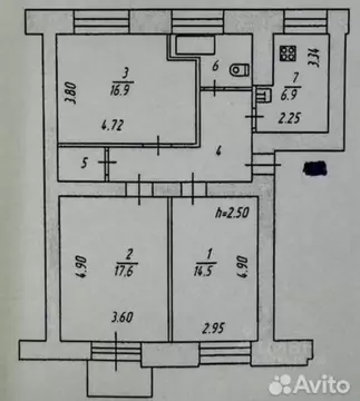 3-к кв. Мурманская область, Мурманск ул. Челюскинцев, 9 (71.4 м)
