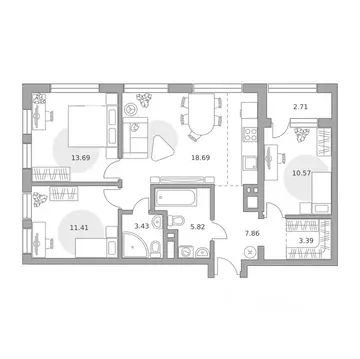 4-к кв. Москва Билак Коломенское жилой комплекс (82.58 м)