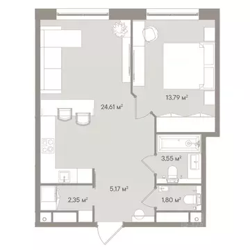 1-к кв. Москва 1-й Можайский туп., 8Ас15 (51.27 м)