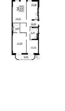 3-к кв. Волгоградская область, Волгоград ул. Покрышкина, 2 (104.26 м)
