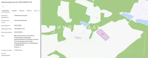 Участок в Калужская область, Боровский район, Кривское с/пос  (214.7 ...