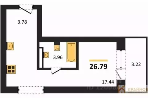 Студия Воронежская область, Воронеж Транспортная ул., 58 (26.79 м)