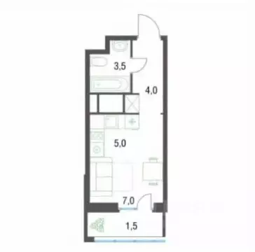 Студия Московская область, Котельники Новые Котельники мкр, 17 (18.6 ...