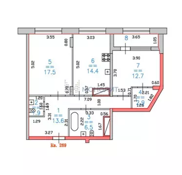 2-к кв. Нижегородская область, Нижний Новгород ул. Владимира ...