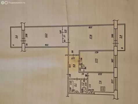 3-комнатная квартира: Самара, Ново-Вокзальная улица, 195 (62 м)