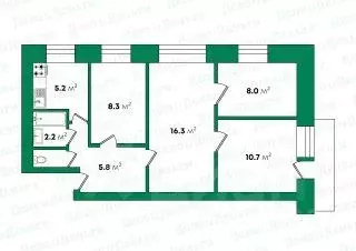4-к кв. Кировская область, Киров ул. Физкультурников, 11 (58.9 м)