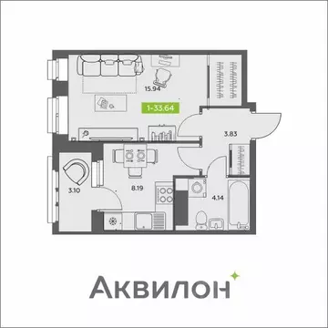 1-к кв. Архангельская область, Архангельск АКвартал жилой комплекс ...