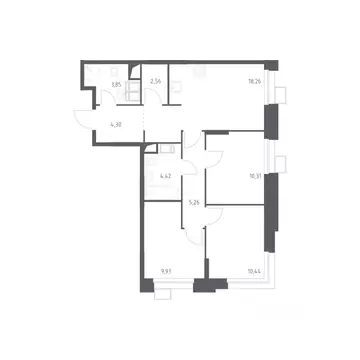 3-к кв. Москва № 2 кв-л, 5с4к1 (68.4 м)