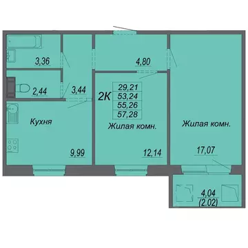 2-к кв. Хабаровский край, Хабаровск Южный мкр, ул. Рокоссовского ...