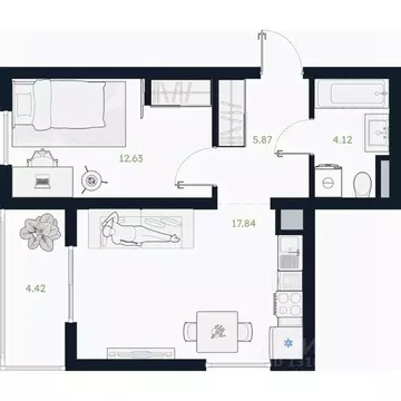 1-к кв. Тюменская область, Тюменский муниципальный округ, Винзили рп  ...