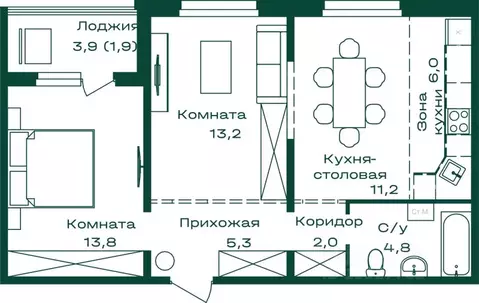 2-к кв. Алтай, Майминский район, с. Майма Алтайская ул., 2к7 (58.2 м)