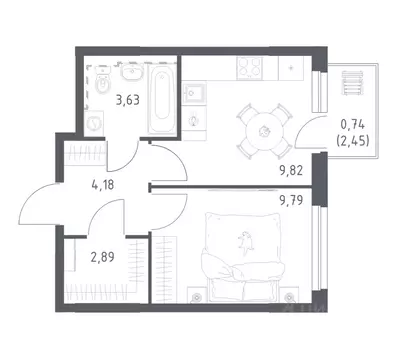 1-к кв. Башкортостан, Уфа ул. Рашита Манурова (31.05 м)
