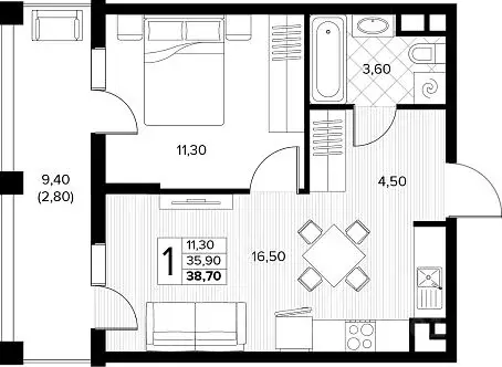 1-к кв. Краснодарский край, Анапа муниципальный округ, с. Сукко ...