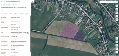 Участок в Ленинградская область, Гатчинский муниципальный округ, ...