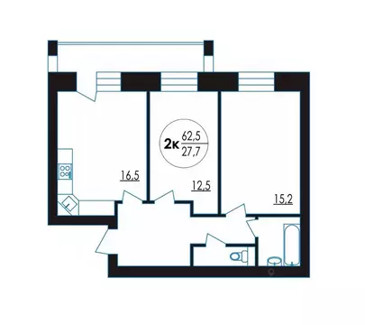 2-к кв. Вологодская область, Вологда Ленинградская ул., 108 (62.5 м)