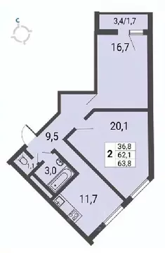 2-к кв. Москва ул. Липчанского, 10 (63.8 м)