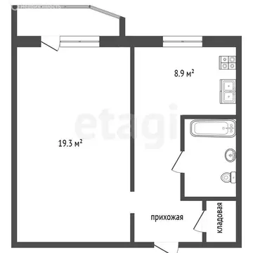 1-комнатная квартира: Орёл, 2-я Курская улица, 32 (38 м)