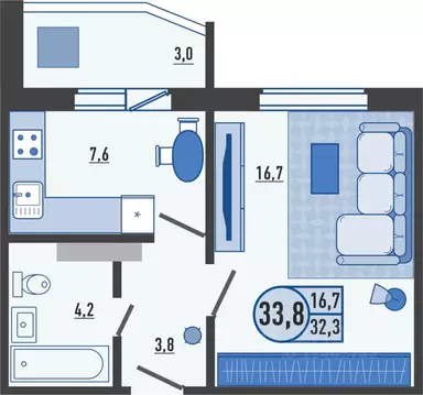 1-к кв. Орловская область, Орловский муниципальный округ, д. Образцово ...