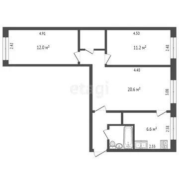 3-комнатная квартира: Омск, 24-я Северная улица, 173 (58.5 м)