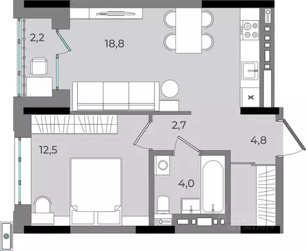 1-к кв. Удмуртия, Ижевск Северо-Западный жилрайон, 2-й мкр, Новый ...
