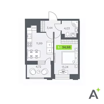 1-к кв. Ленинградская область, Всеволожский район, Заневское городское ...