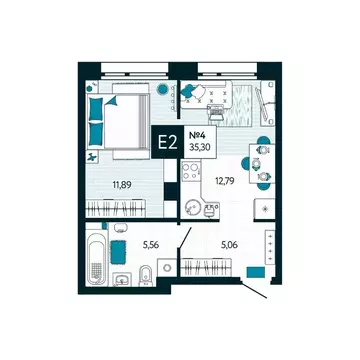 1-к кв. Тульская область, Тула ул. Чмутова, 158Д (35.3 м)