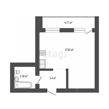 1-к кв. Самарская область, Самара просека 5-я, 129 (42.8 м)