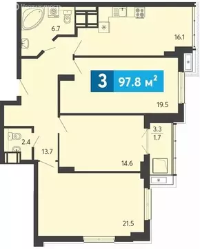 3-комнатная квартира: Засечное, Прибрежный бульвар, 5 (97.8 м)