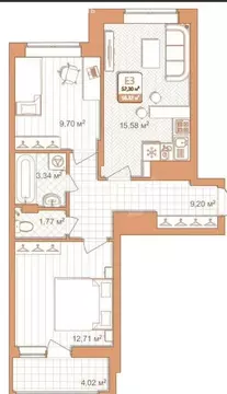 3-комнатная квартира: Тула, 2-й Клинской проезд, 8 (54 м)