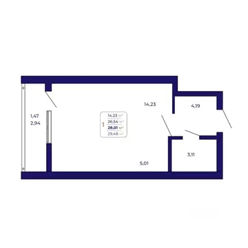 1-к кв. Башкортостан, Уфа Затон-Восточный жилрайон, Паруса жилой ...