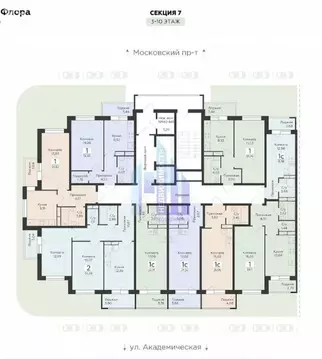 2-комнатная квартира: Воронеж, улица Ломоносова, 114Ю (56.89 м)