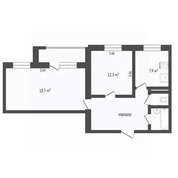 2-к кв. Ярославская область, Ярославль ул. Папанина, 10 (48.3 м)