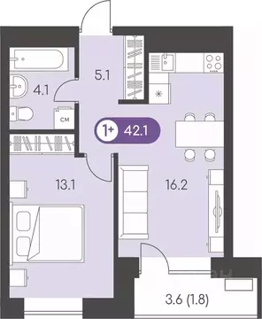 1-к кв. Удмуртия, Ижевск Воткинское ш., 53к1 (42.1 м)