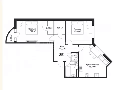 2-комнатная квартира: Великий Новгород, Псковский район, Речная улица, ...