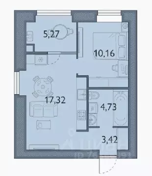 1-к кв. Брянская область, Брянский район, пос. Мичуринский, ...