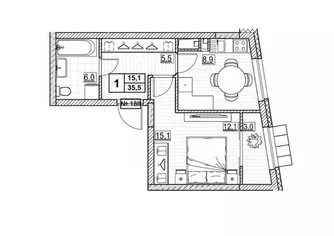 1-к кв. Нижегородская область, Нижний Новгород ул. Ванеева (35.5 м)