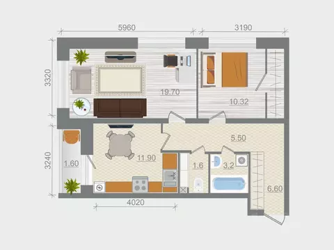 2-к кв. Ленинградская область, Ломоносовский район, Горбунковское ...