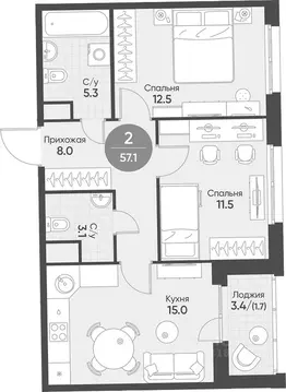 2-к кв. Новосибирская область, Кольцово рп Счастье в Кольцово жилой ...