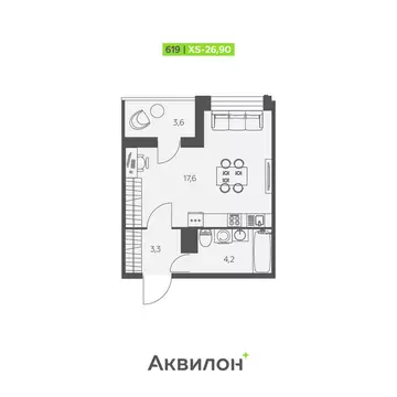 Квартира-студия: Заневское городское поселение, Кудрово, Солнечная ...