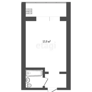 Квартира-студия: Тюмень, улица Республики, 237 (16 м)