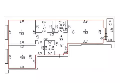 2-к кв. Свердловская область, Екатеринбург ул. Щербакова, 148/2 (70.0 ...
